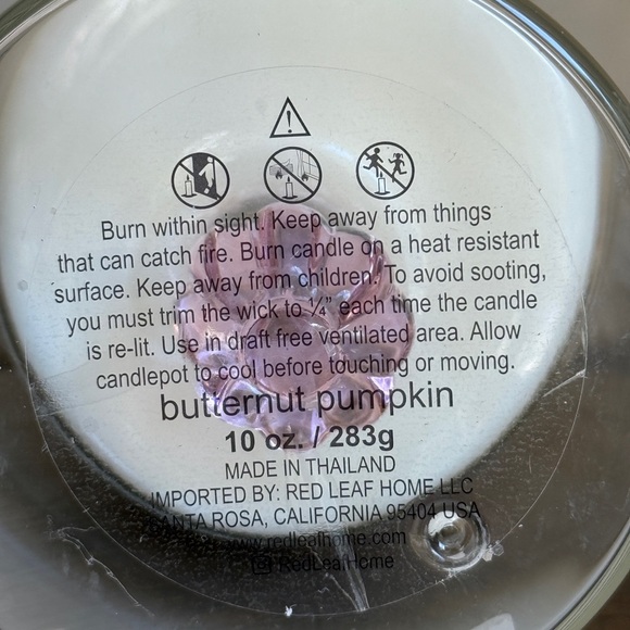 Fall candle with pink Pumpkin - Picture 2 of 2